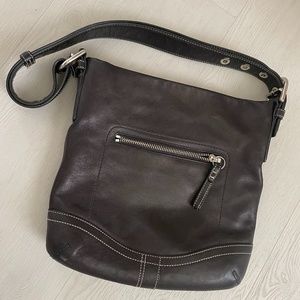 Coach Soft Leather Duffle Crossbody Black Handbag